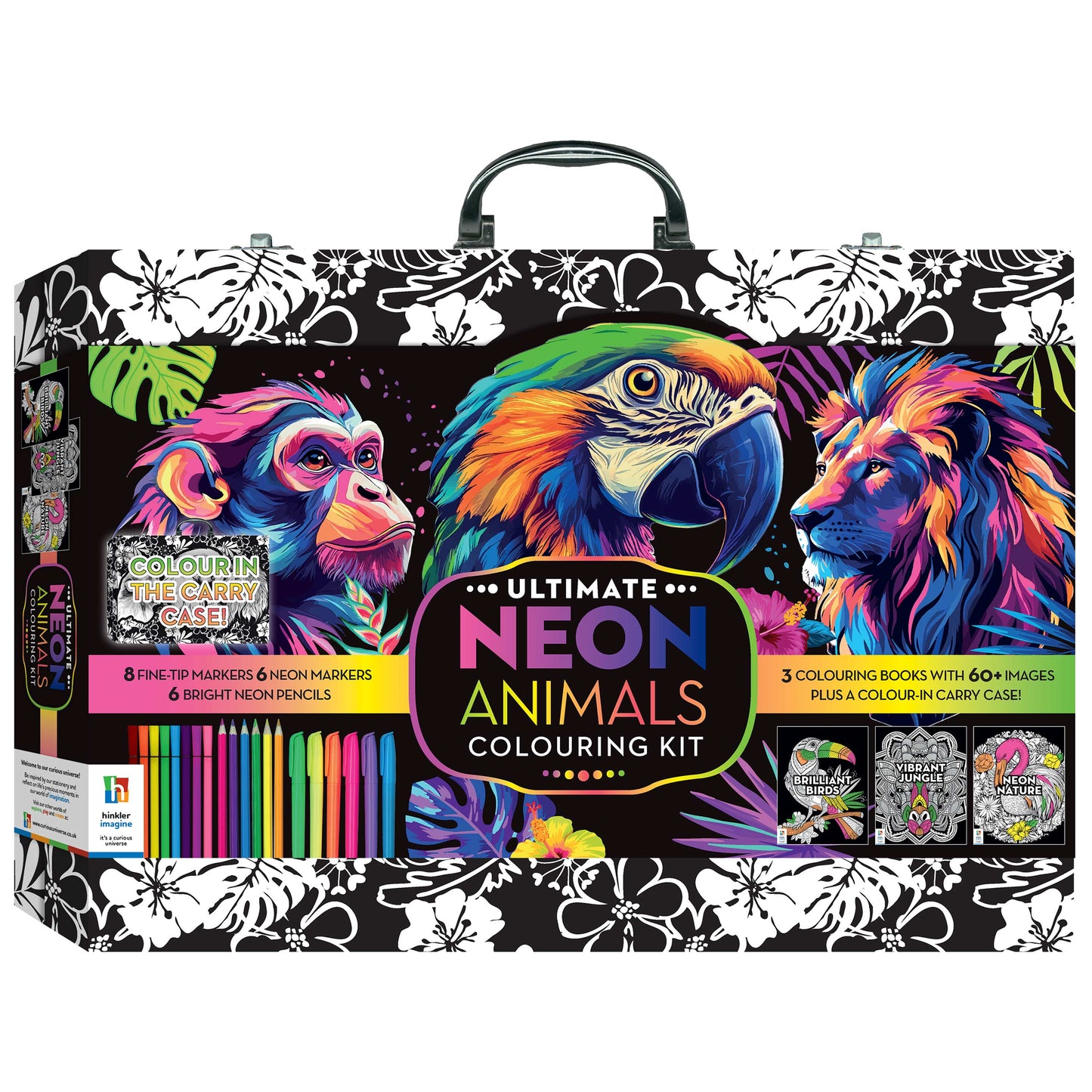 Art Maker Neon Jungle Colouring Carry Case