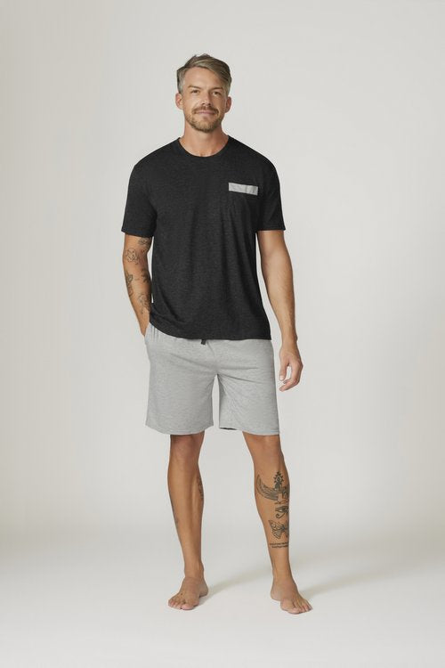 Bamboo Cotton S/S Set - Charcoal/Grey