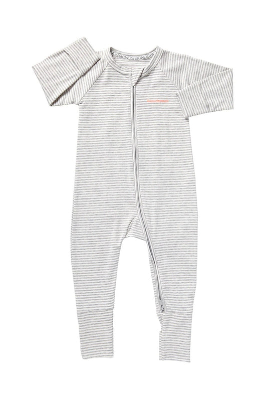 Wondersuit Zip Light Grey Stripe