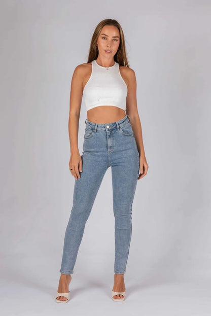 Ladies Light Wash Skinny Jeans