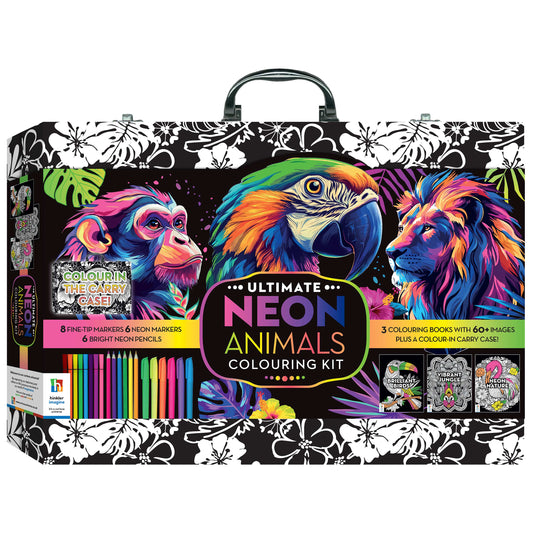 Art Maker Neon Jungle Colouring Carry Case