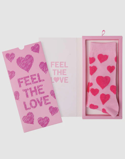 Feel The Love Bamboo Sock Card Womans