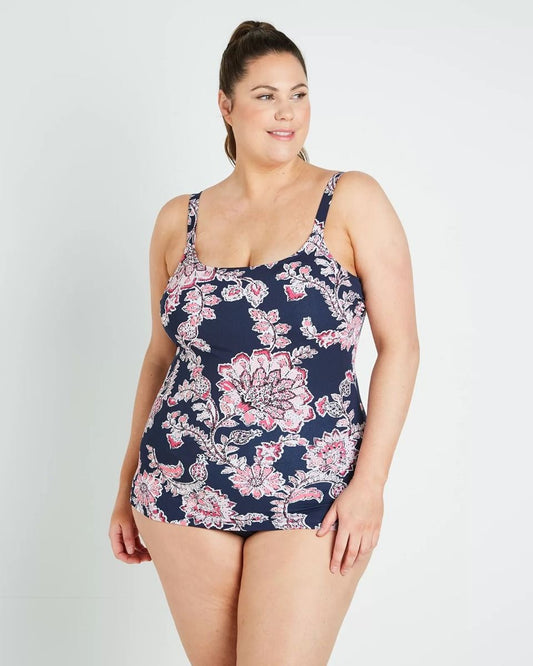 Mastectomy S/Neck Tankini Top Bramble Rose